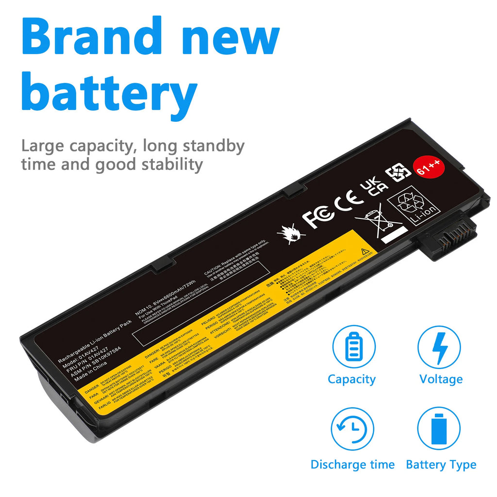 Lot 10 61++ 01AV422 01AV423 Battery for Lenovo Thinkpad T470 T480 T570 P51s P52s