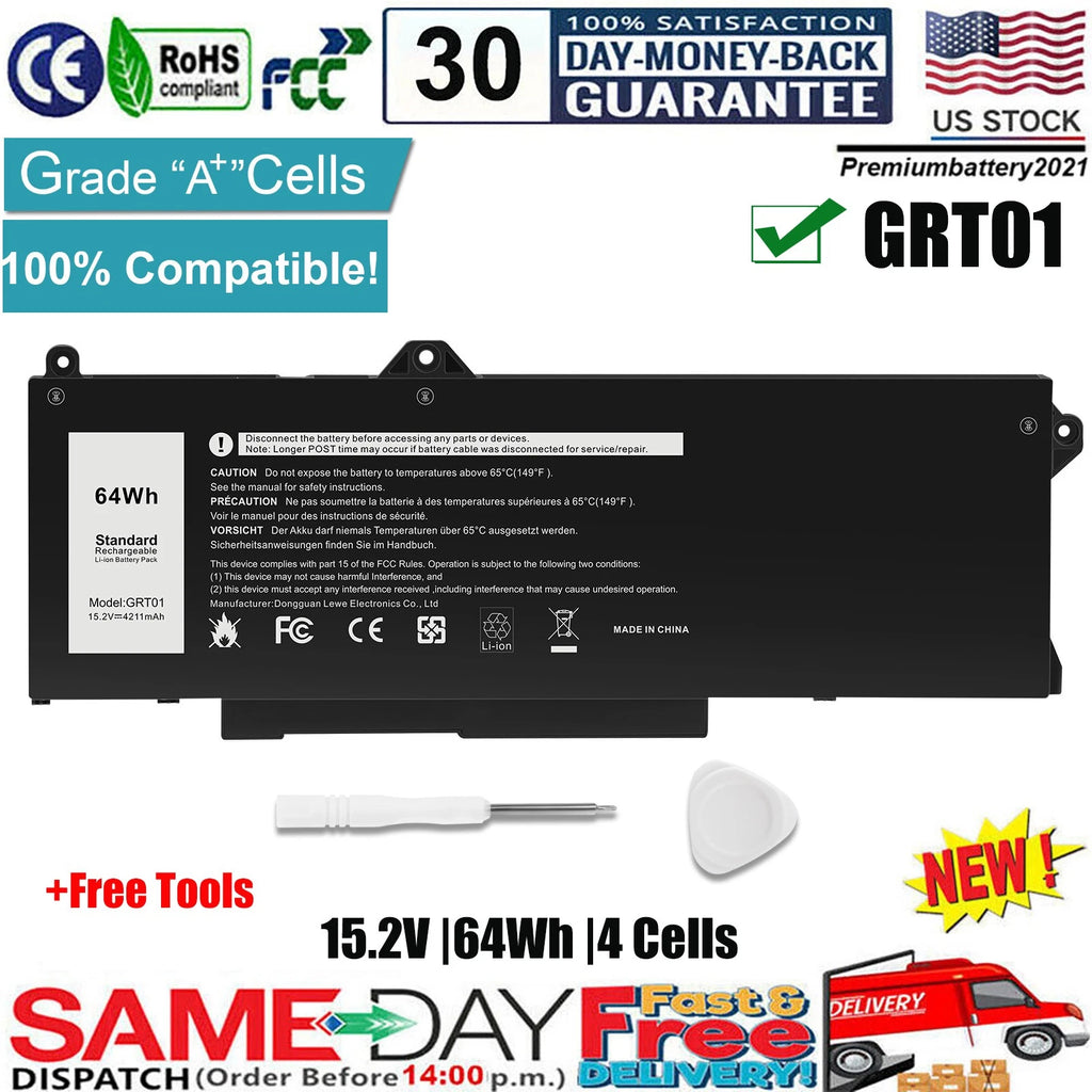 ?GRT01 Battery For Dell Latitude 5421 5431 5521 Precision 3561 3571 3581 3591 US