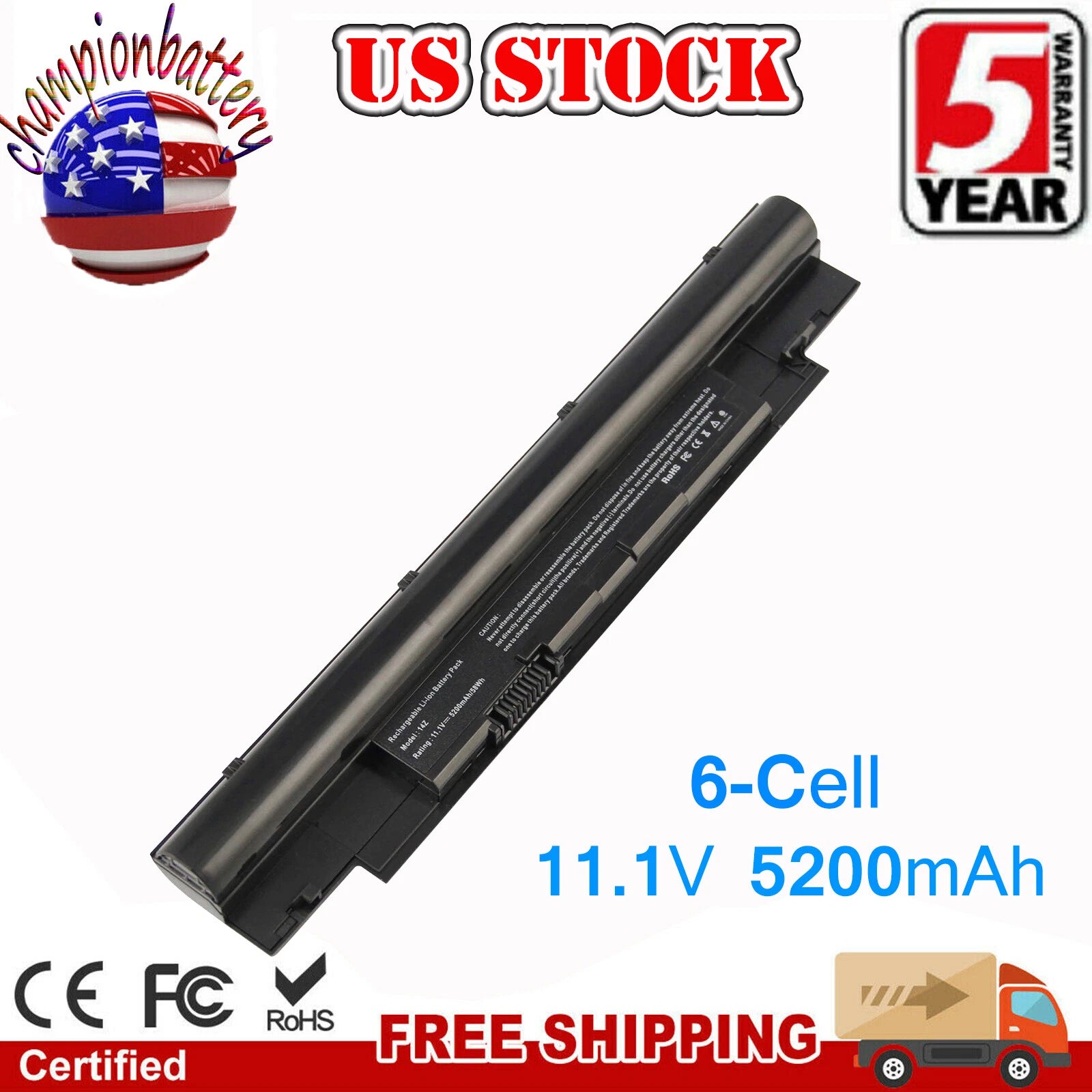 Battery for Dell Inspiron 13Z 14Z N411Z Vostro V131 Latitude 3330 H7XW1 268X5