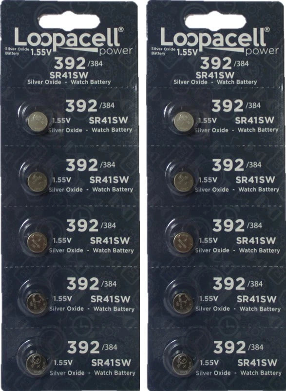 10 Loopacell 392/384 Silver Oxide Batteries