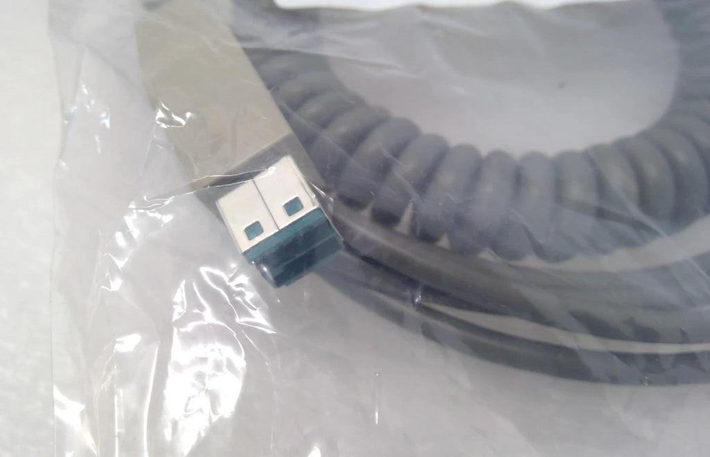NEW Zebra CBA-U28-C15ZBR Powered USB 12V TO RJ45 15FT(4.6M) COILED CABLE