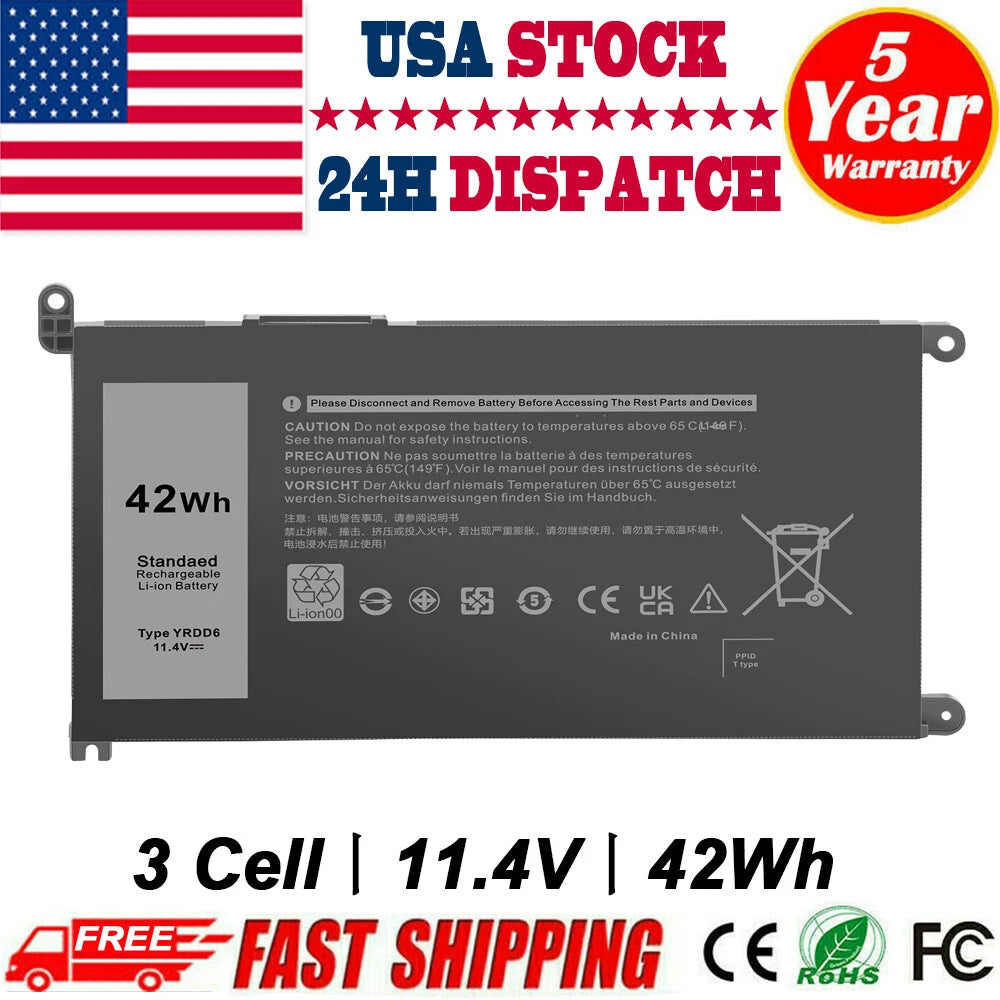 YRDD6 Battery for Dell Inspiron 3582 3593 3793 5493 5585 5593 5480 5590 5594 US