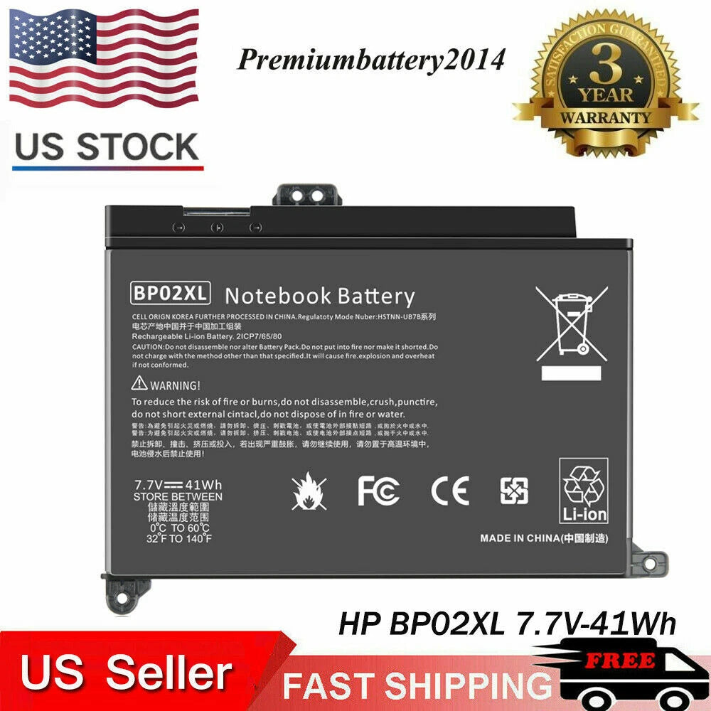 Battery BP02XL For HP Pavilion PC 15 Series 15-AU010WM 15-AU123CL 2ICP7/65/80 US