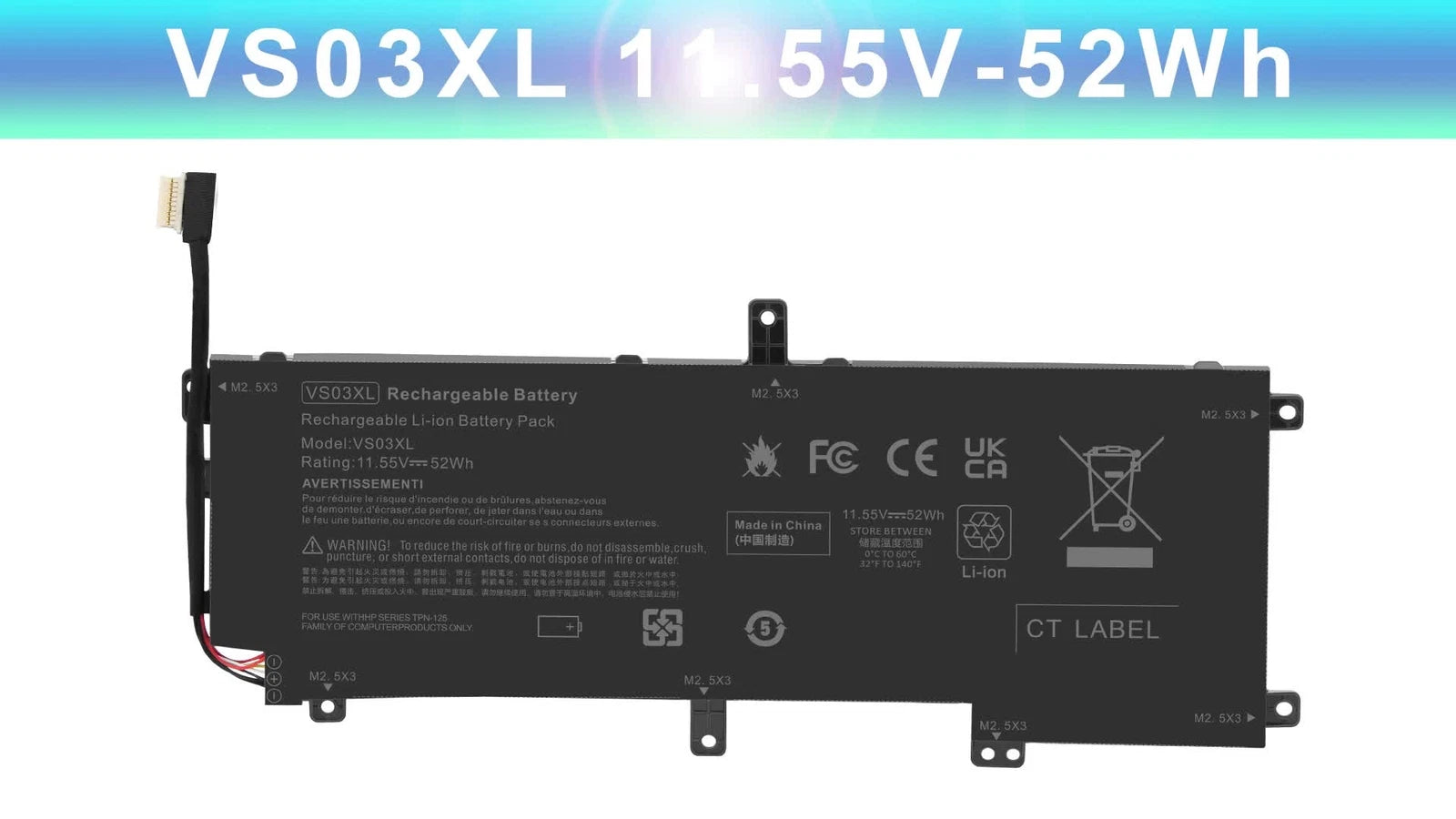 VS03XL Battery for HP Envy 15-AS 15-AS000 15-AS003 15-as068nr 849313-850 52Wh