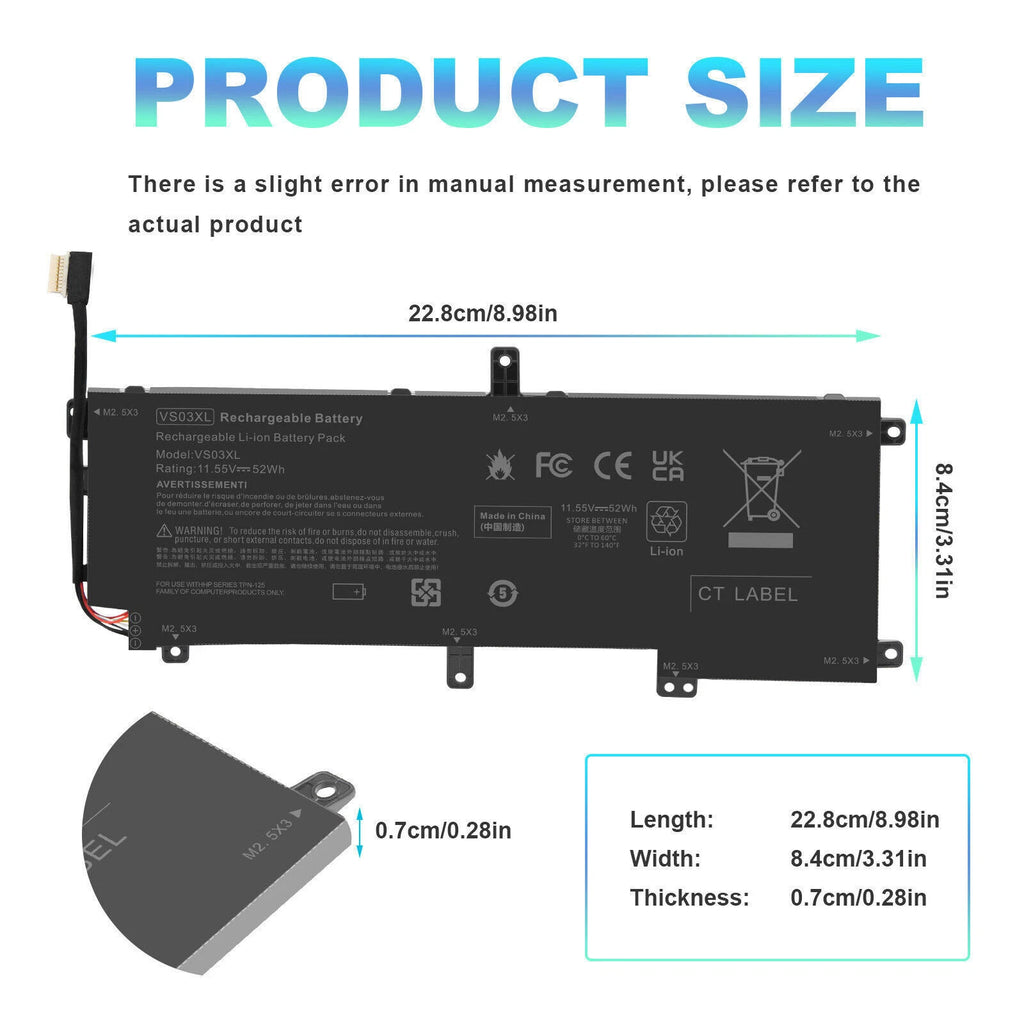 VS03XL Battery For HP Envy 15-AS000 15-as068nr 15-as133cl 15-as020nr 849047-541