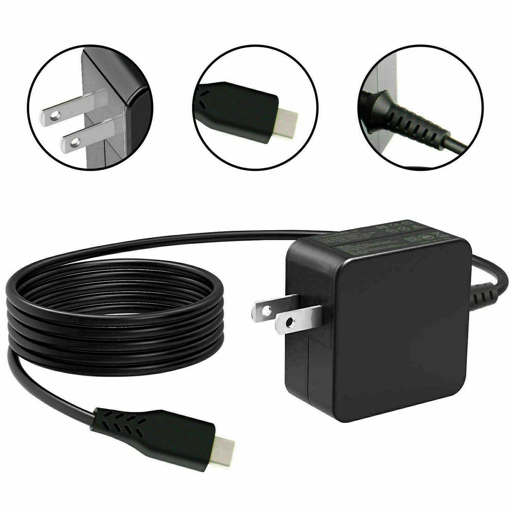 USB Type C Adapter Charger for Dell Latitude 7275 5175 5285 5290-2in1 P28T P29T
