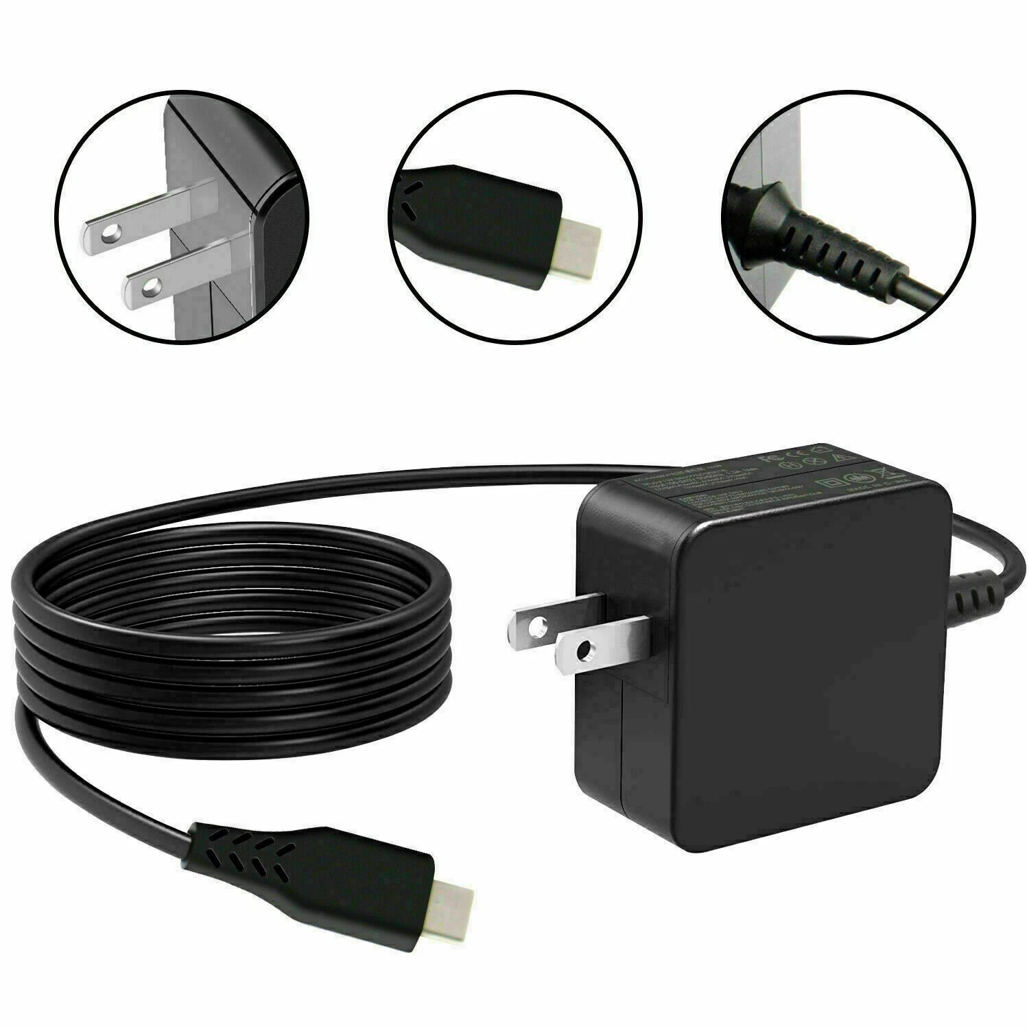 USB Type C Adapter Charger for Dell Latitude 7275 5175 5285 5290-2in1 P28T P29T