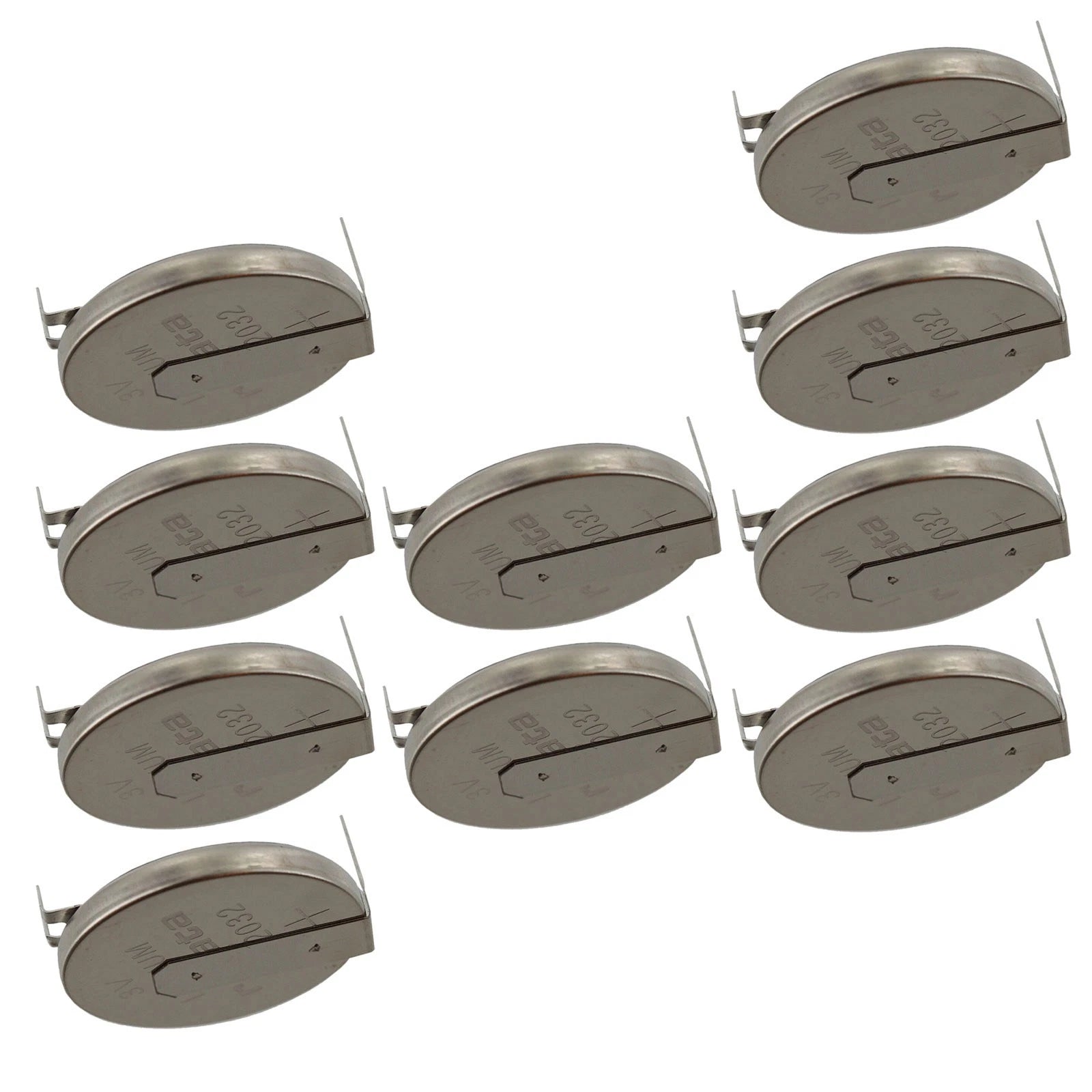 10x CR2032FH1-MFR 3V Lithium Coin Battery HORZ 2-PIN for PC RTC Boards