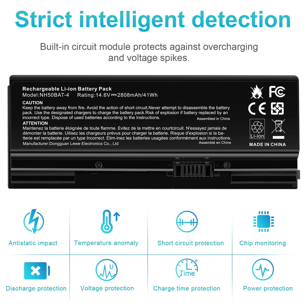 ?NH50BAT-4 Battery For Clevo NH50RH /Sager NP7852/ HASEE Z7-CT5NA Series 41wh