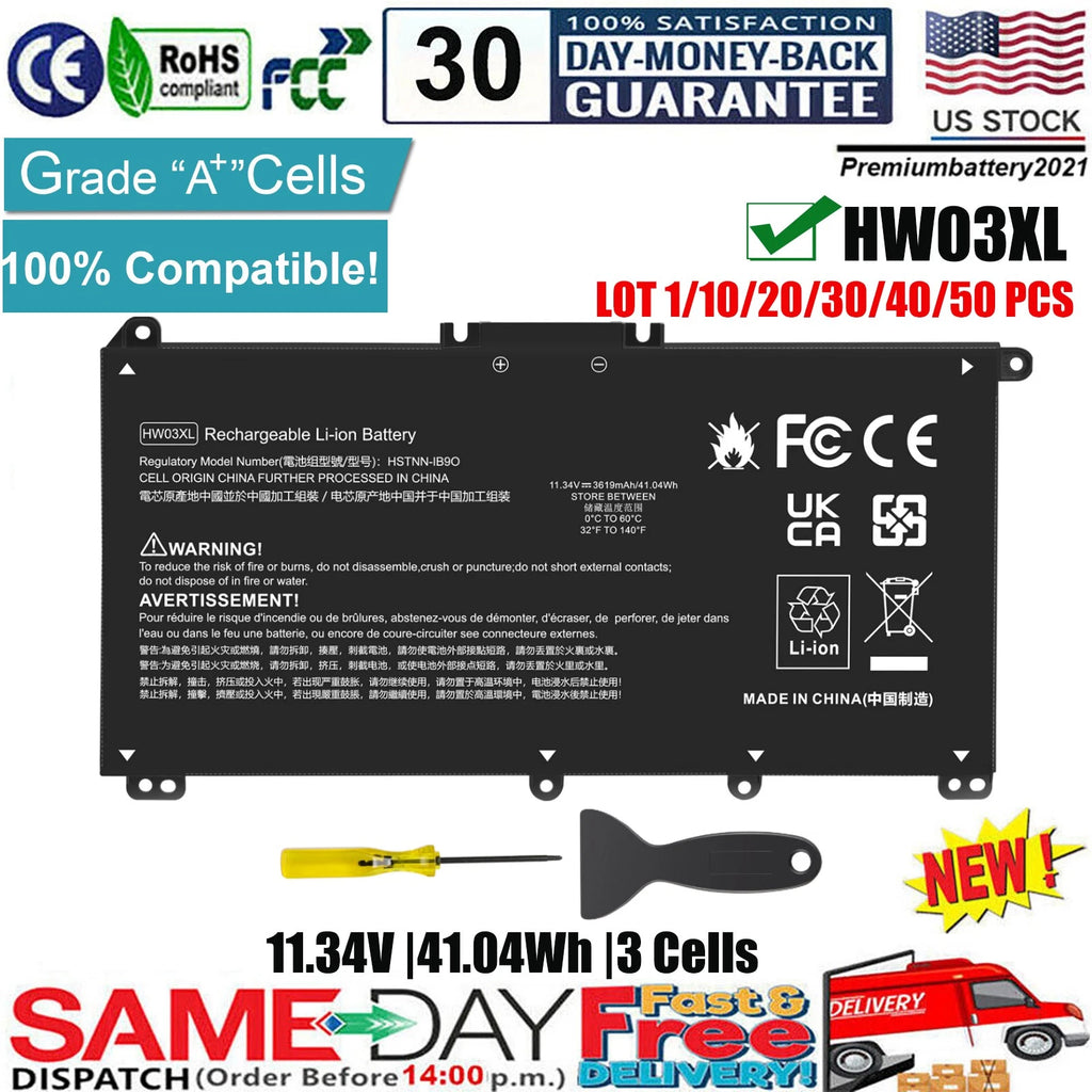 ?LOT HW03XL Battery For HP Pavilion 15-EG 17-CN 17-CP 255 G8 G9 Serie L97300-005