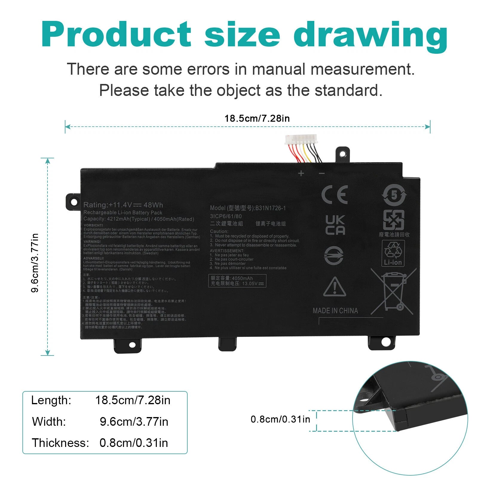 B31N1726 Battery For ASUS TUF Gaming FX505DT FX505DV FX505DU FX505DY FX505GT