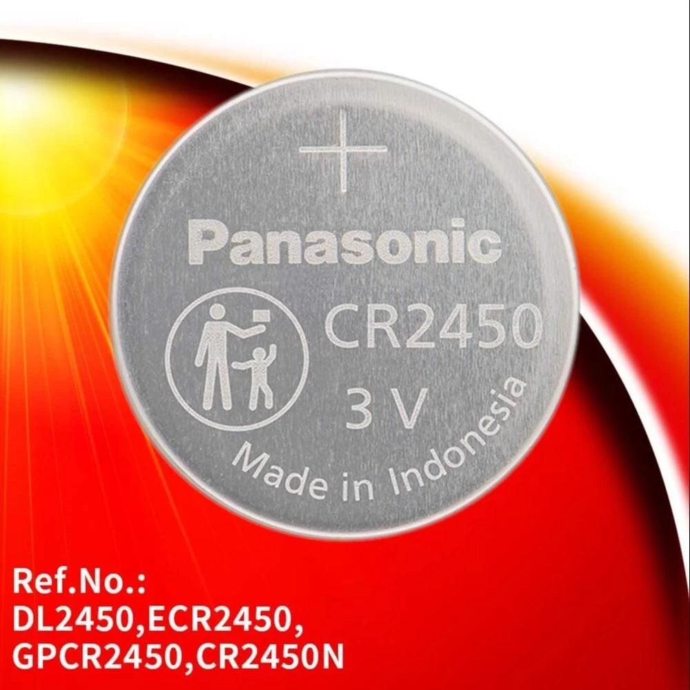 2 x Fresh New Panasonic CR2450 CR 2450 3v LITHIUM Coin Cell Battery Exp. 2033