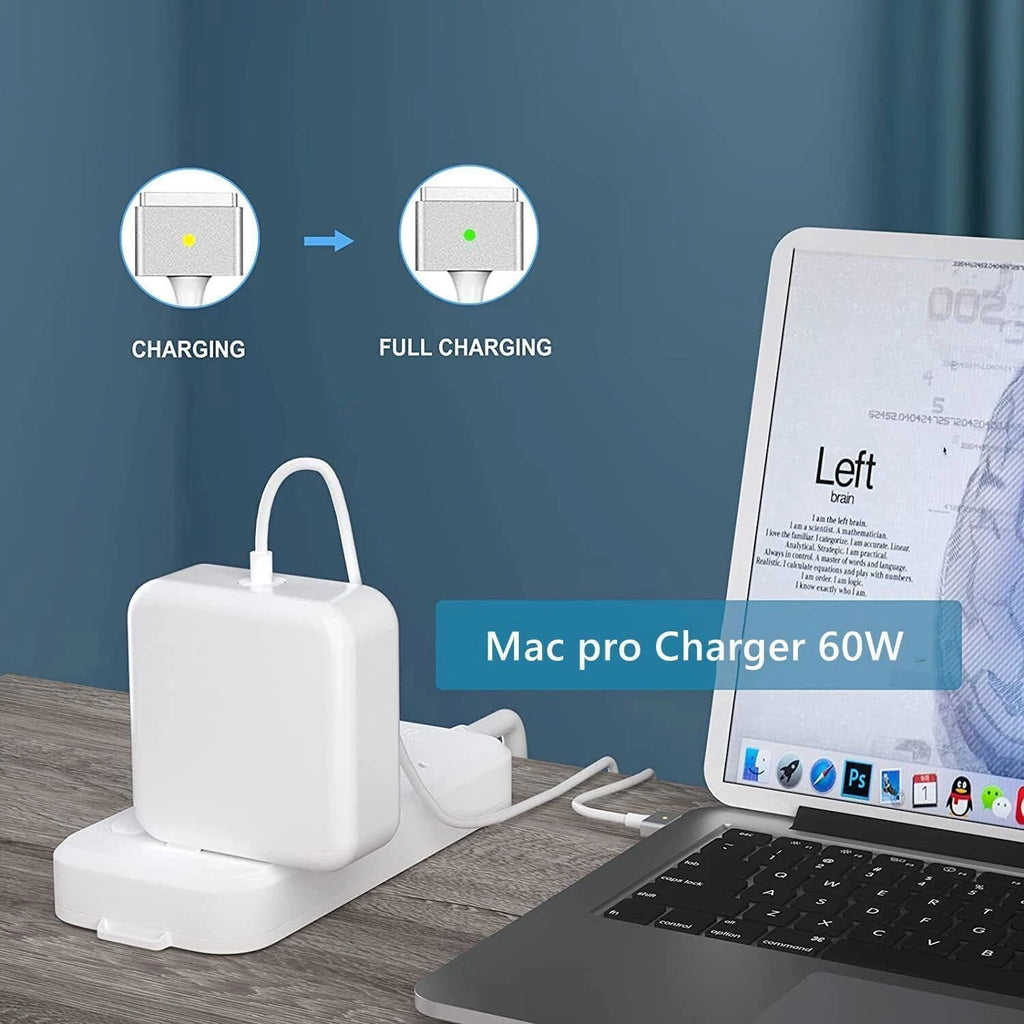 Mac Book Pro Charger For 13-Inch 2012-2016 Retina 60W 2 T-Tip Power Adapter