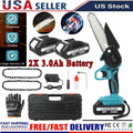 6'' Electric Cordless Chain Saw Small Mini Handheld Chainsaw 2 Battery Powered