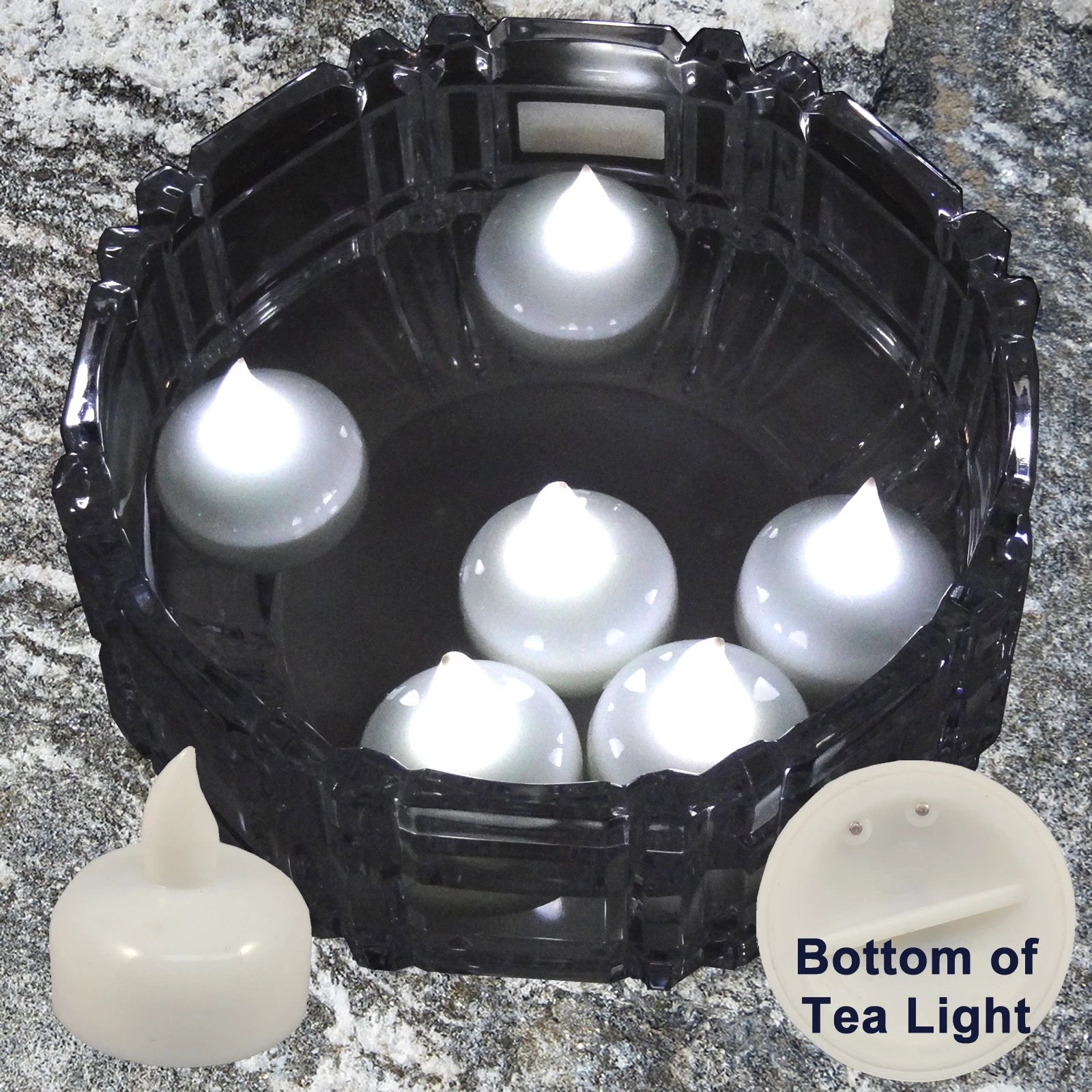 24 Flameless Floating LED tealight Candle Battery operated WHITE tea lights NEW
