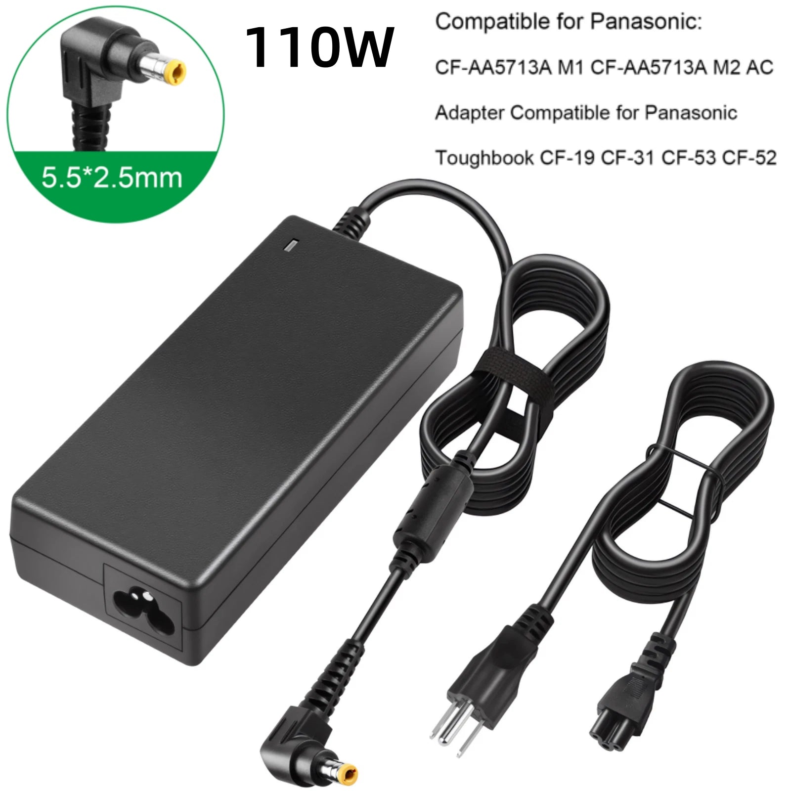 110W CF-AA5713A AC Charger for Panasonic CF-31 CF-53 CF-52 CF-19 Adapter 5.5*2.5