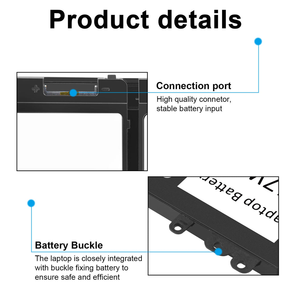 6MT4T Battery For Dell Latitude E5470 E5570 79VRK 7V69Y TXF9M 62Wh 7.6V