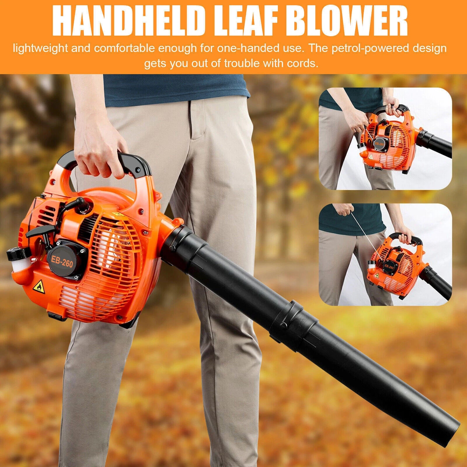 ?2026 2-Stroke Leaf Blower Handheld Gas Powered Commercial Heavy Duty Grass Yard