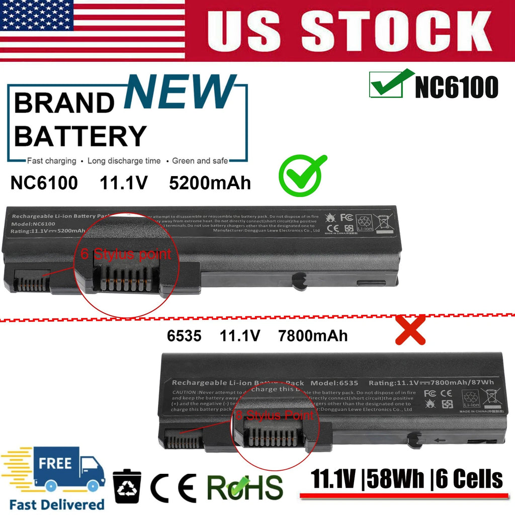 ?NC6100 Battery for HP Compaq 6910p NC6120 NC6220 NC6230 NC6400 NX6110 NX6120 US