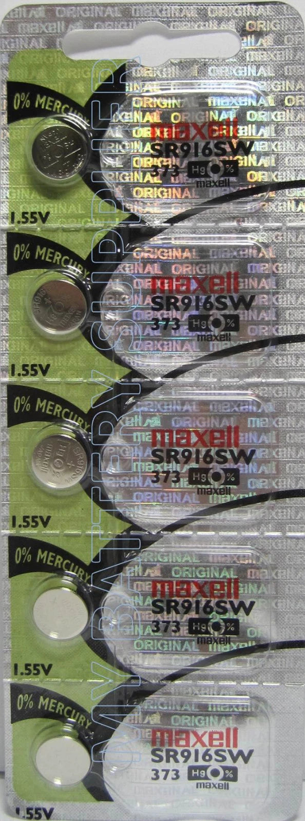 5 NEW MAXELL 373 SR916SW WATCH BATTERIES