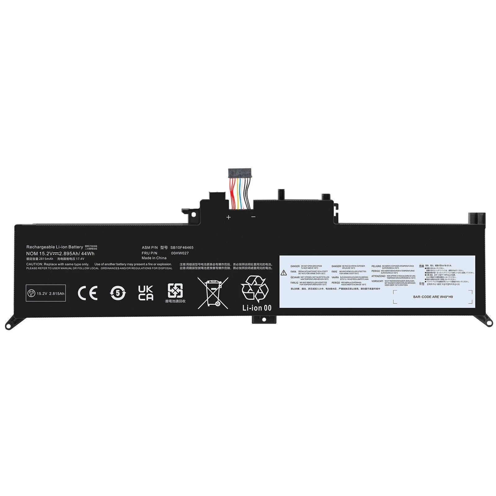 For Lenovo ThinkPad X380 Yoga 260 370 X380 15.2V 51Wh Battery 01AV433 00HW027