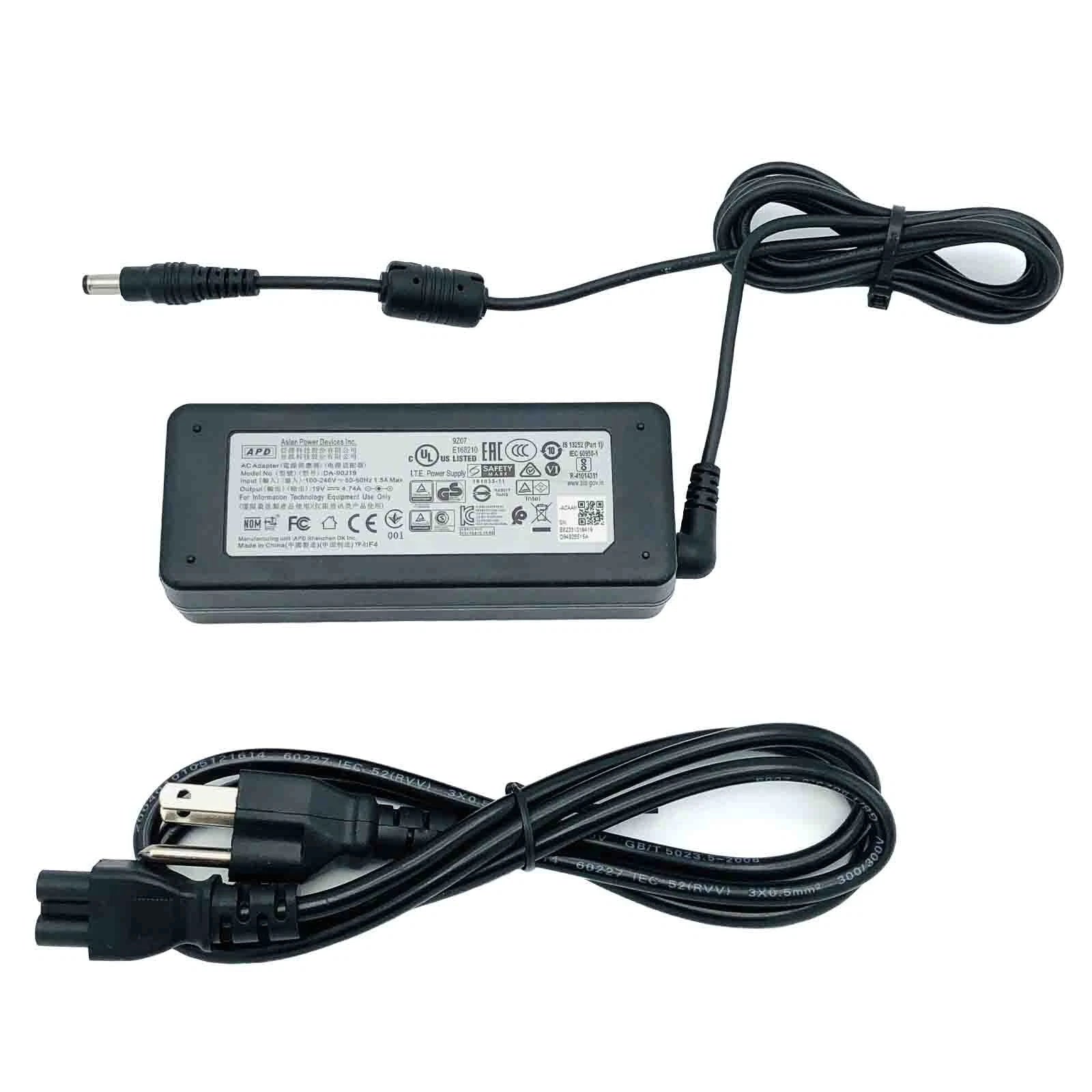 NEW Original APD DA-90J19 AC Adapter 19V 4.74A DA-90B19 Charger 90W 5.5x2.5mm