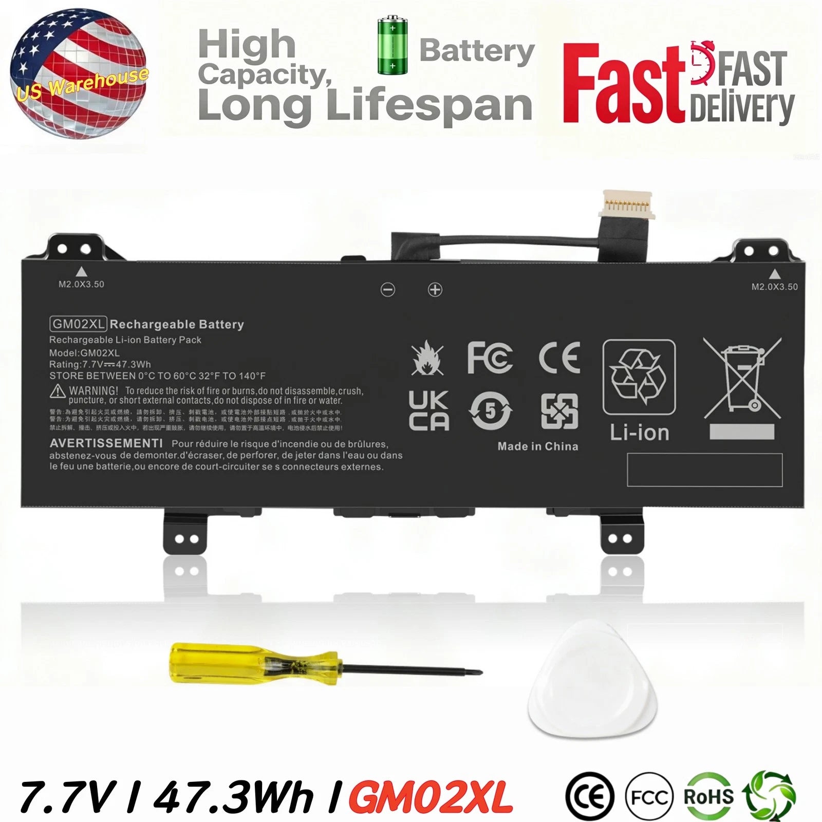 GM02XL Battery for HP Chromebook 14-CA061DX 917679-271 917725-855 HSTNN-DB7X