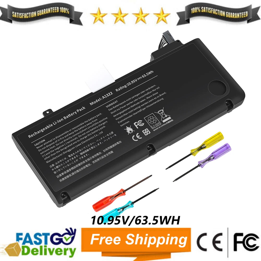 A1322 Battery/Charger For Apple MacBook Pro 13" A1278 Mid 2009 2010 2011 2012