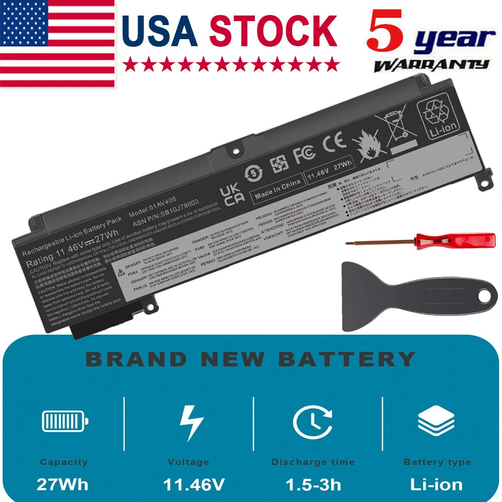 Battery For Lenovo ThinkPad T460s T470s 01AV407 01AV408 SB10F46462 SB10F46463