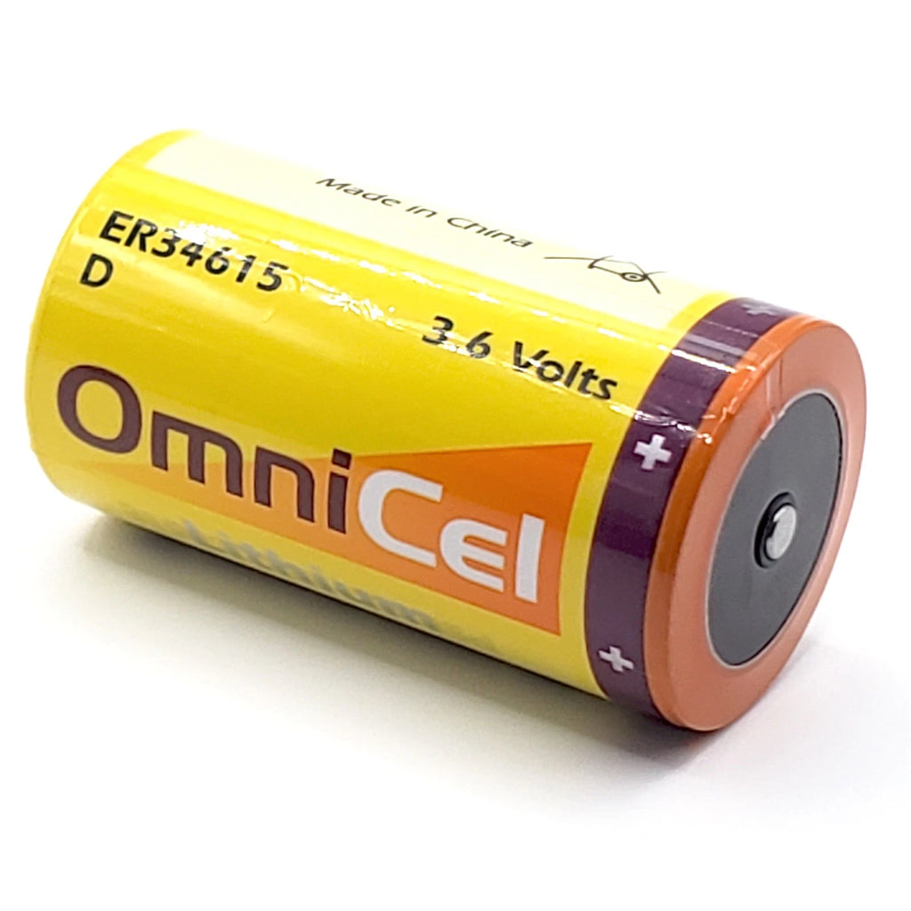 OmniCel ER34615 3.6V 19Ah Sz D Lithium Button Top Battery Sensors Detectors