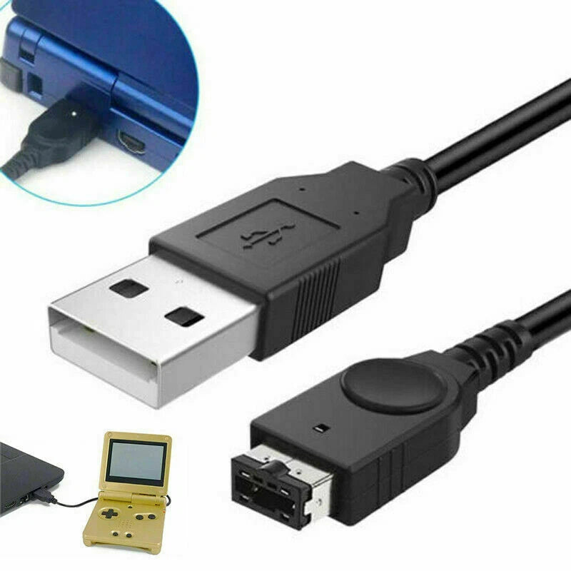 2 USB Battery Charger Charging Cable for Nintendo DC NDS Gameboy Advance GBA SP