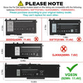 VG93N Battery For Dell Latitude 5580 5591 Precision 3520 3530 M3520 M3530 92Wh