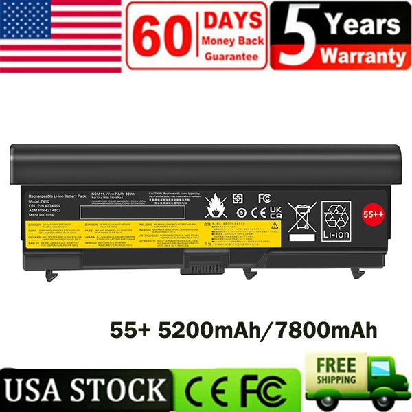 6/9 Ce Battery for Lenovo ThinkPad T410 T420 T510 T520 SL410 SL510 E420 E520 New