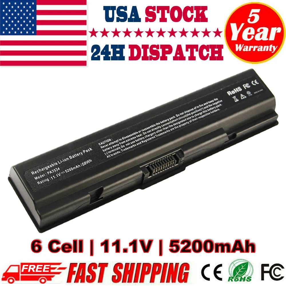 Battery For Toshiba Satellite PA3534U-1BRS A200 A300 A205 A305 A505 L305 L505