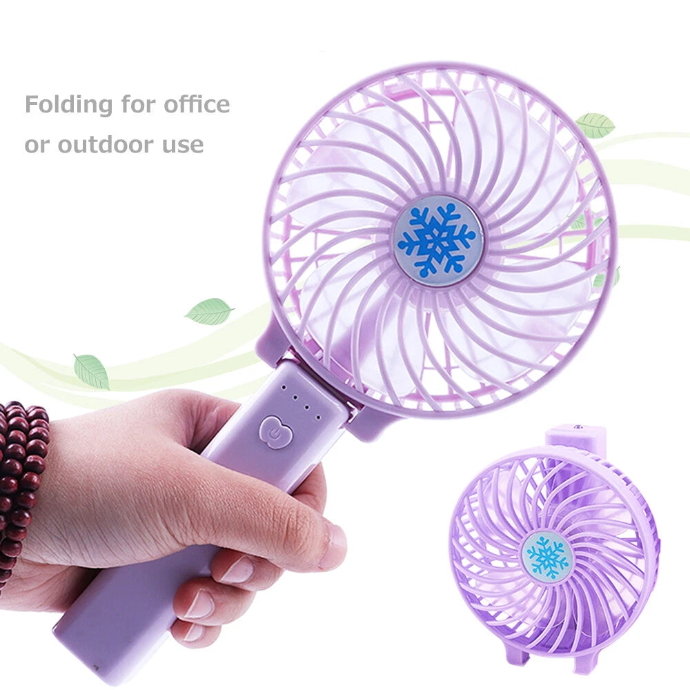 Portable Rechargeable Fan Mini Handy Fan Pocket Size Air Cooler USB w/ Battery
