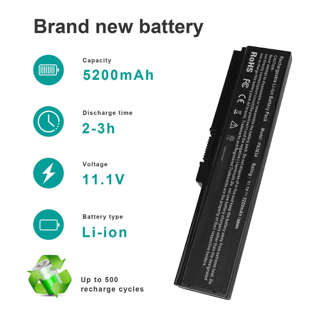 Battery for PA3634U Toshiba Satellite C640D C650 C655 L645 L655 L700 L730 L750