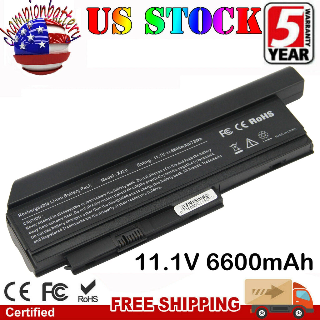 Battery for Lenovo ThinkPad X220 X220i X220s 0A36281 45N1027 9 Cell 6600mAh