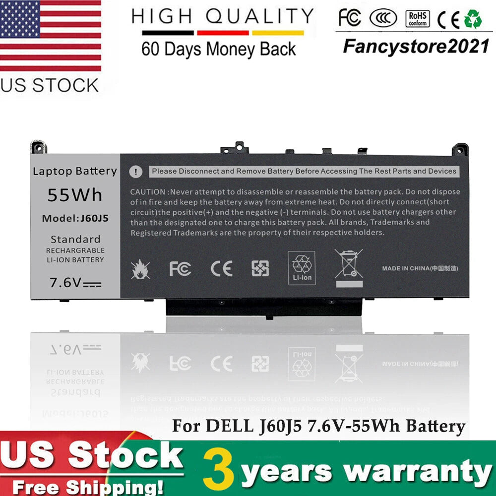 J60J5 battery For Dell Latitude E7270 E7470 R1V85 MC34Y 242WD PDNM2 451-BBSX F