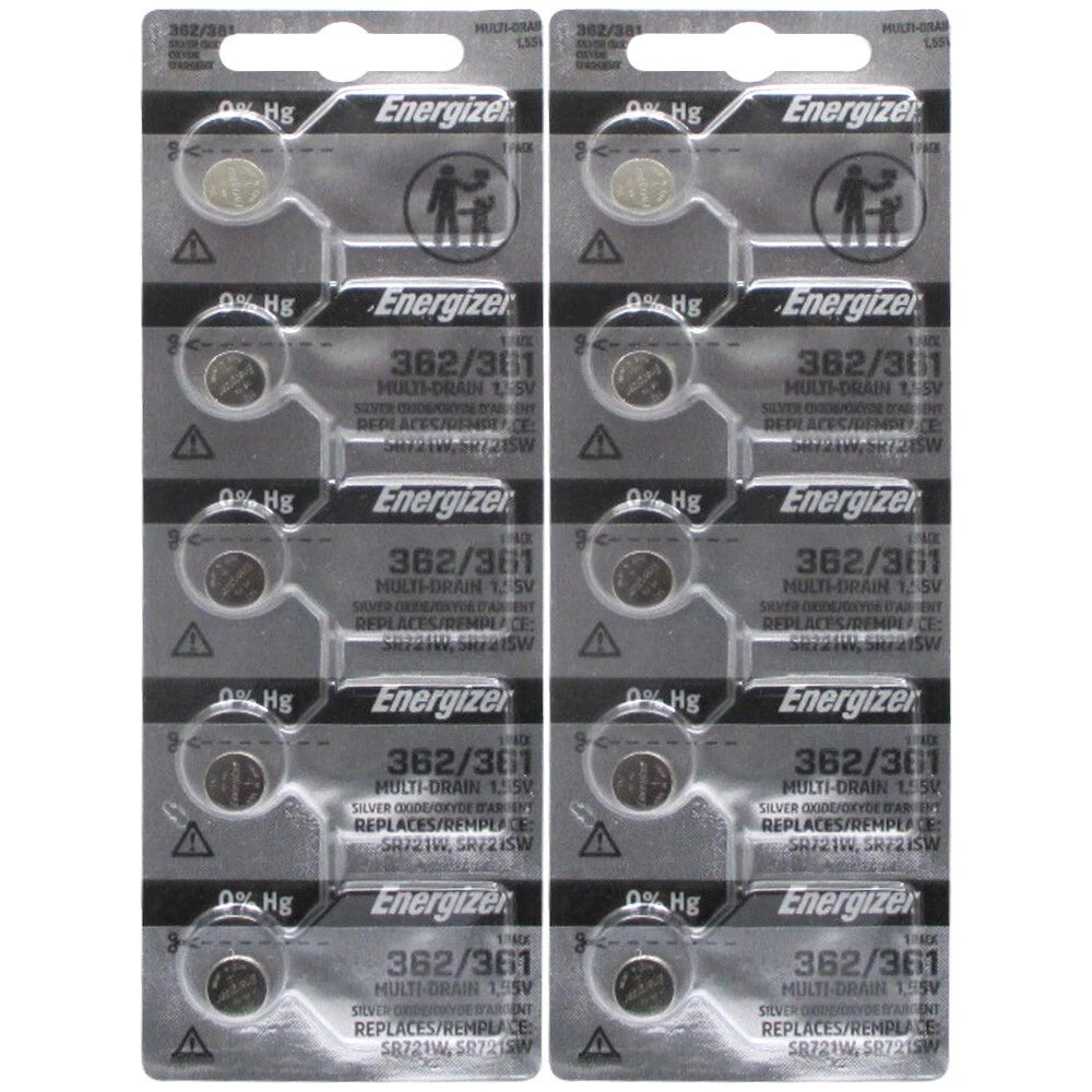 362 / 361 Energizer Watch Batteries SR721W 10 pk