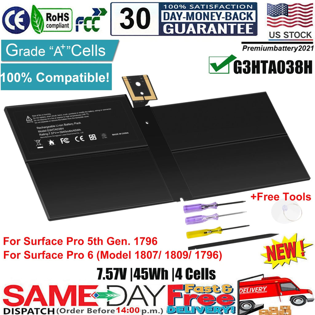 Battery G3HTA038H For Microsoft Surface Pro 5 6 1796 (2017 New Pro) /Stylus Pen
