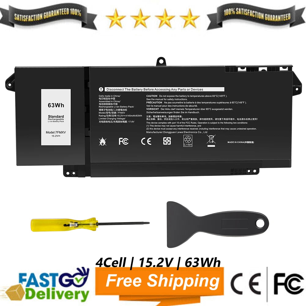 63Wh 9JM71 Battery For Dell Latitude 5320 7320 7420 7520 7FMXV 4M1JN 1PP63 HDGJ8