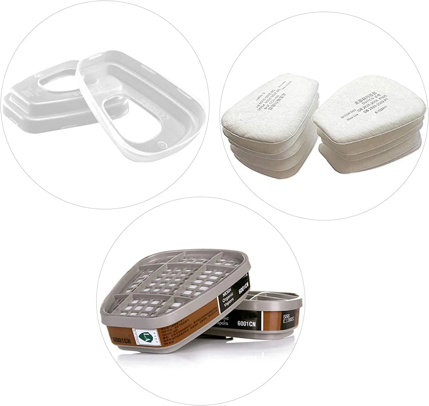 5N11 Cotton Filter/ 6001CN Filter Cartridge/ Cover For 6200 7501 7502 Respirator