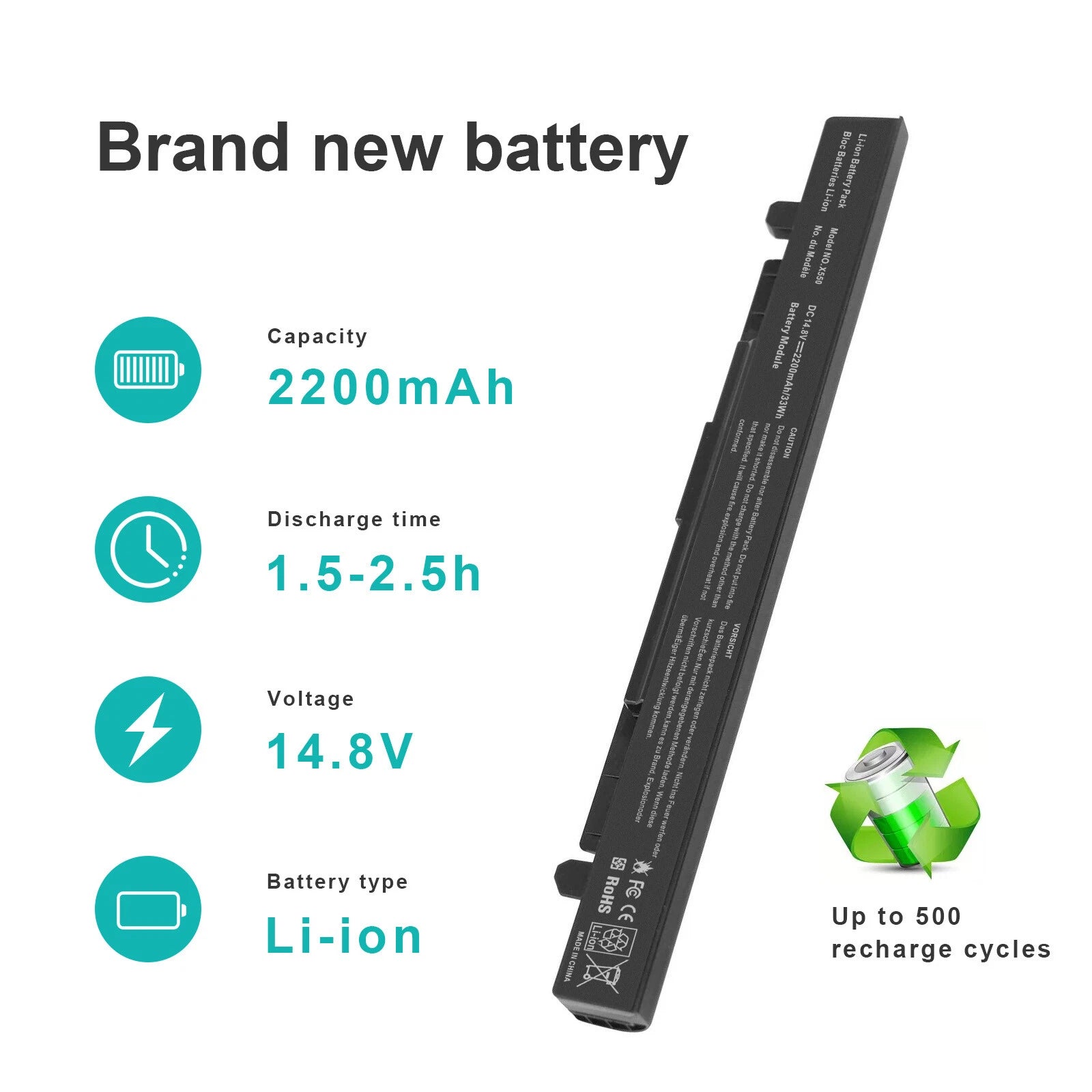 Battery For Asus X550L A41-X550 A41-X550A X550 X550B X550C X550V X552 X452 P450