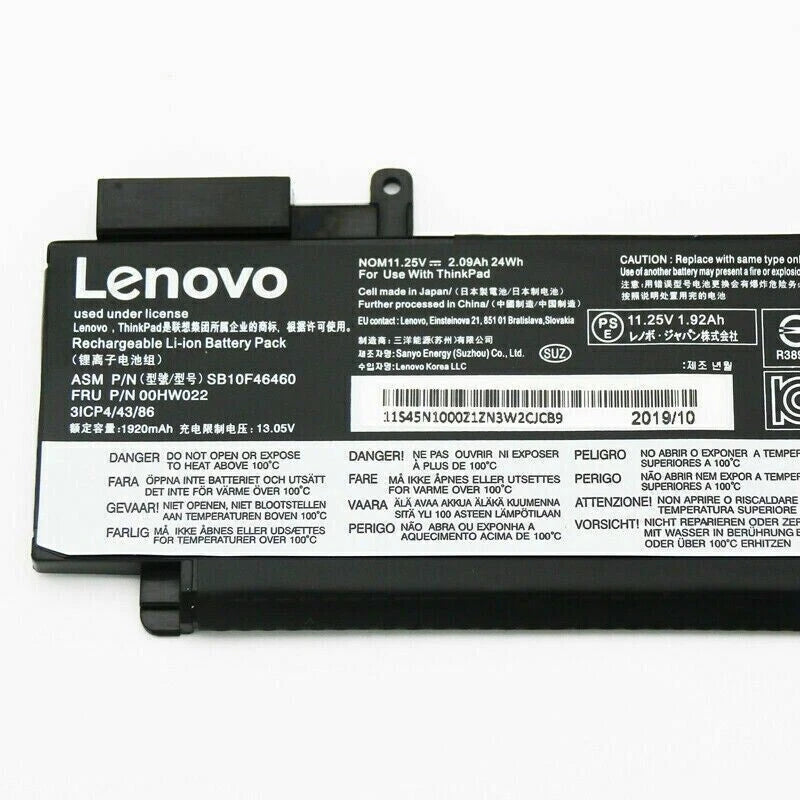 NEW Genuine 24Wh 00HW022 00HW023 Laptop Battery For Lenovo ThinkPad T460s T470s