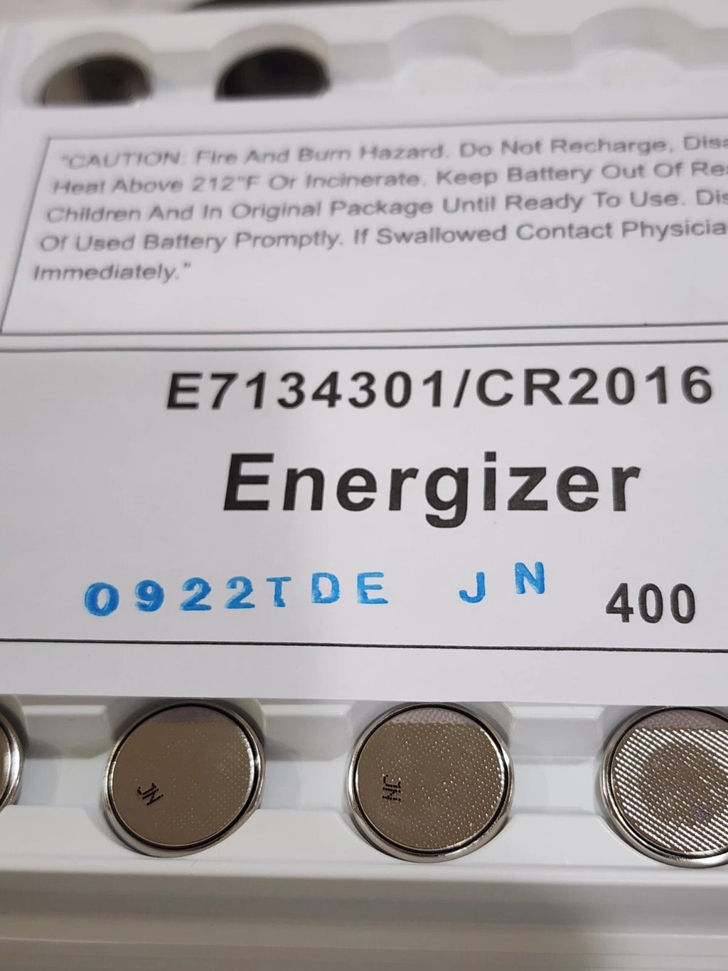 5 BULK ENERGIZER CR2016 ECR2016 3v Lithium Battery EXPIRE 09/2032