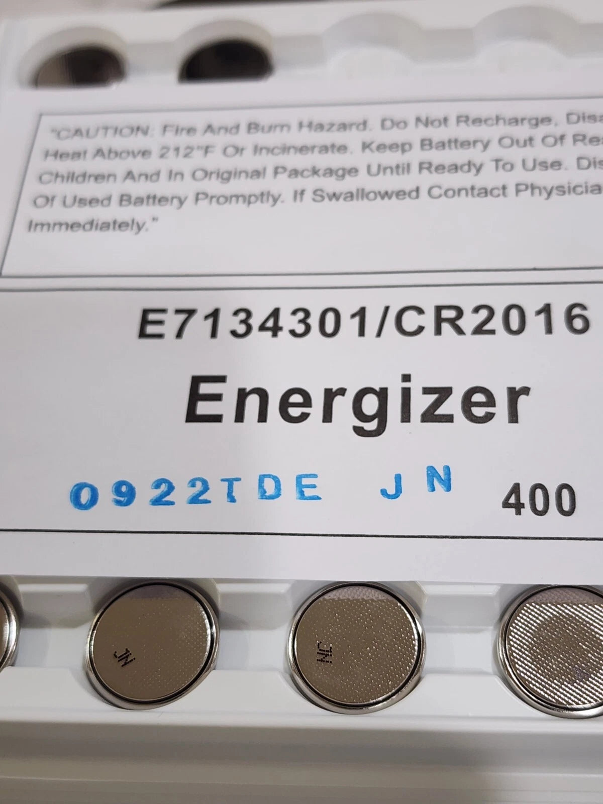5 BULK ENERGIZER CR2016 ECR2016 3v Lithium Battery EXPIRE 09/2032