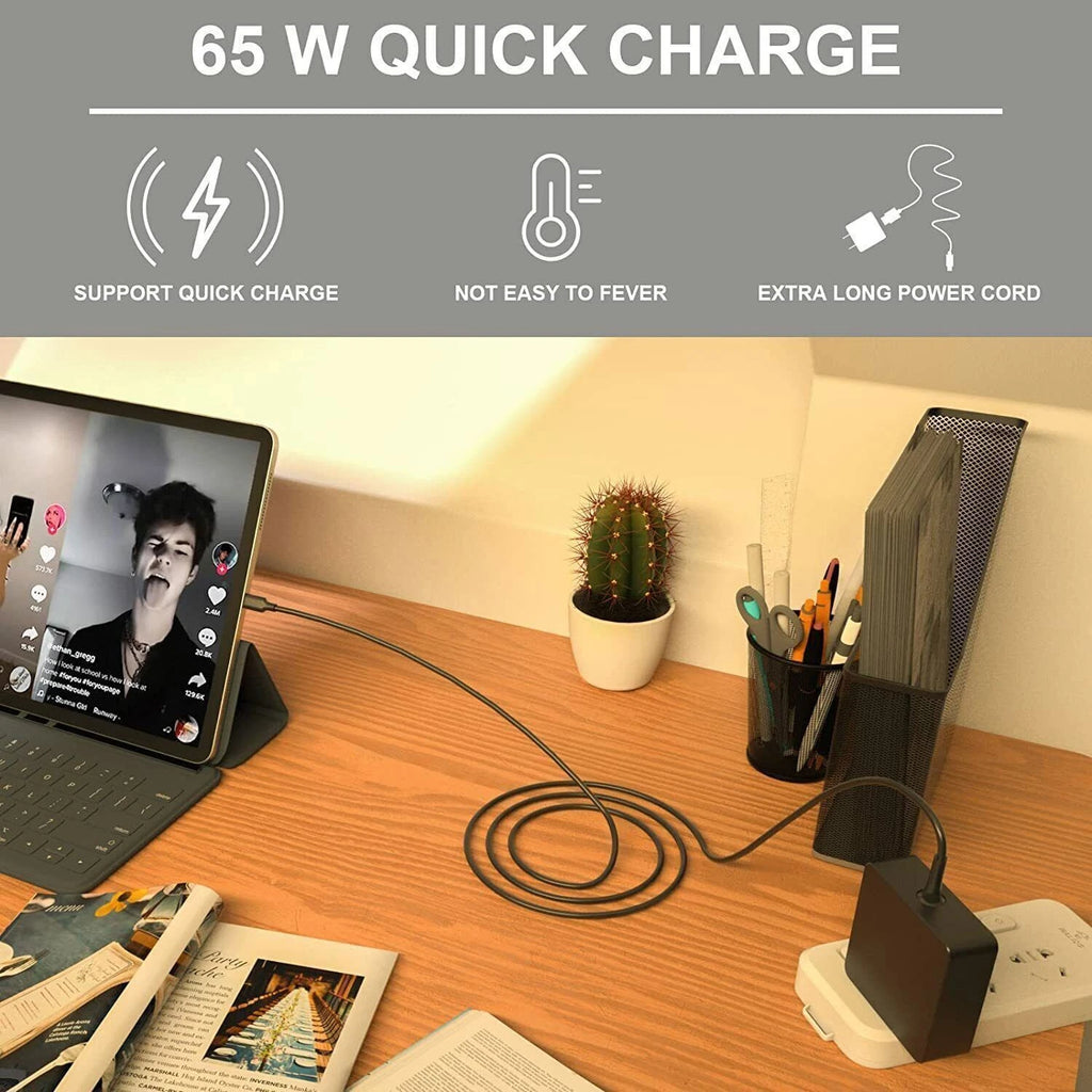 For HP USB-C 65W Slim Travel Power Adapter Laptop Charger Type-C Universal Chage