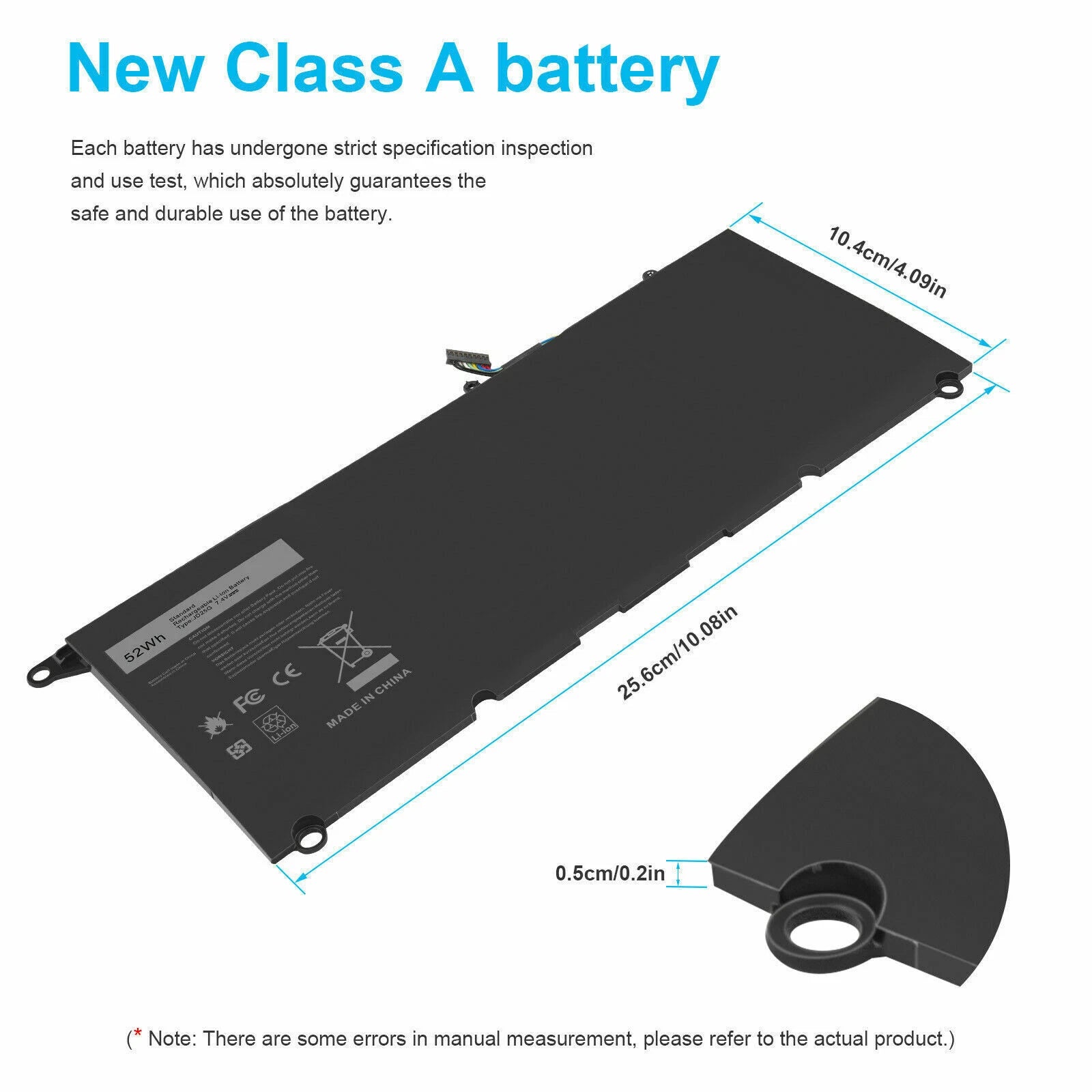 JD25G Battery For Dell XPS 13 9343 9350 13D-9343 90V7W JHXPY 5K9CP 0DRRP 52Wh