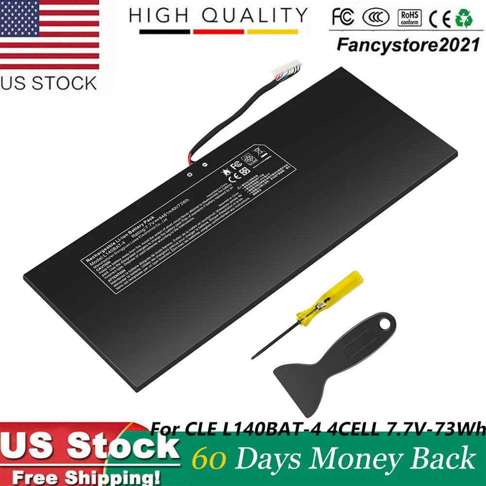 6-87-L140S-72B01 Li-ion Battery for Clevo L140BAT-4 VIA 14 7.7V 73Wh 9350mAh USA