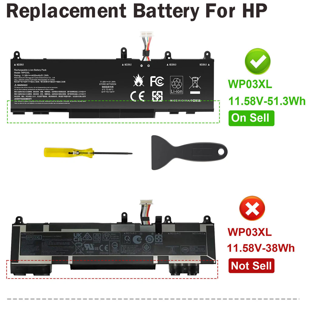 WP03XL Battery For HP EliteBook 830 840 835 845 860 865 G9 G10 G11,1040 G9 Serie